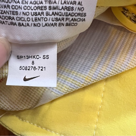 Nike Golf Tour Performance Plaid Yellow Red White Shorts Women's Size 8 - 33x13 - Picture 10 of 10